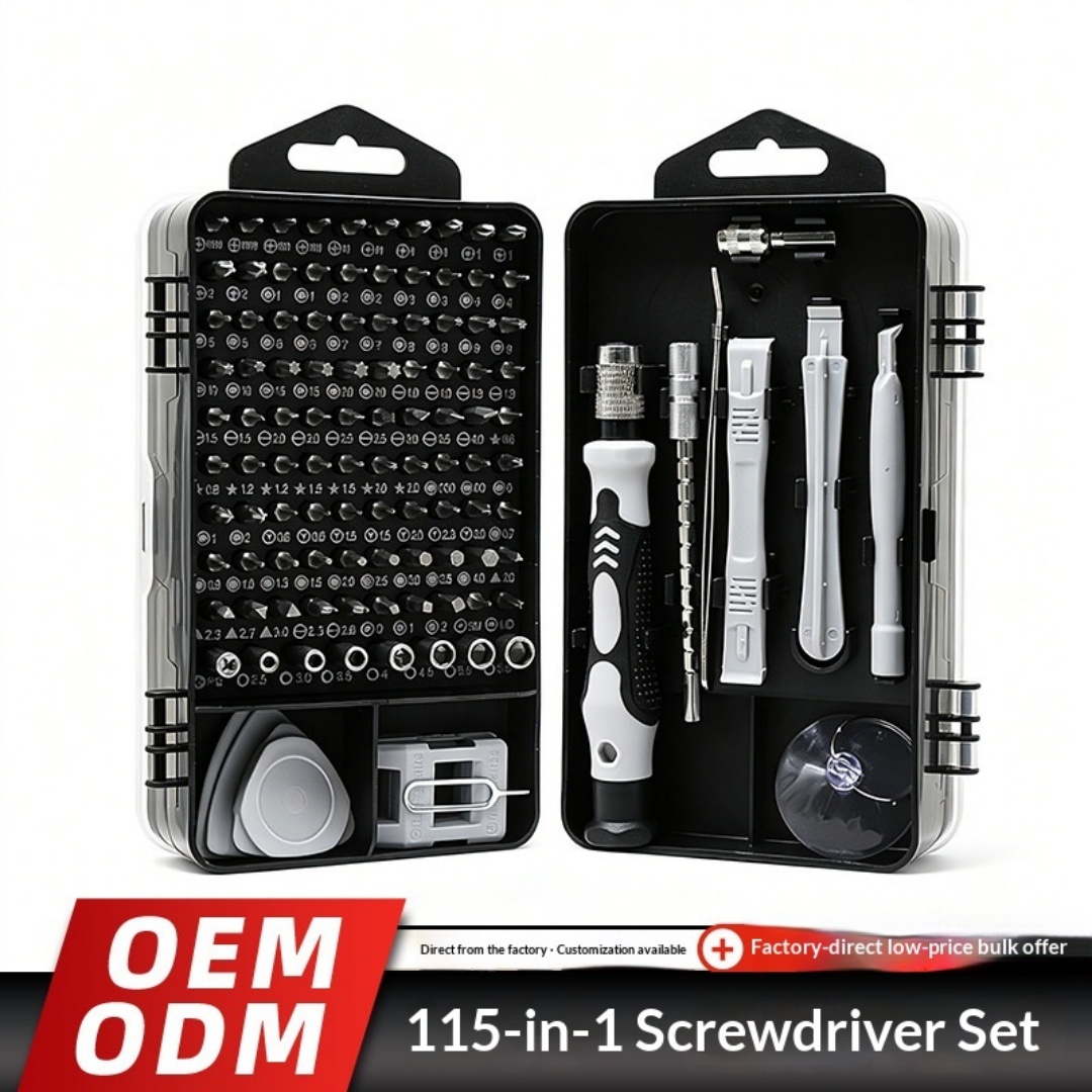 Main product image of 115-in-1 Screwdriver Set, Multi-Function, Strong Magnetic Phillips Bits, Household Precision Repair And Disassembly Tool Kit