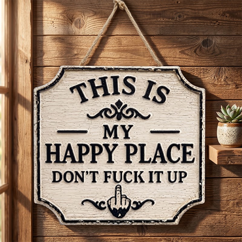 Main product image of 30cm Wooden Garden Sign, 'This Is My Happy Place'