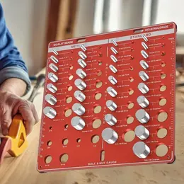 Product image of Nut and Bolt Thread Size Identifier Board, 34 Metric & Inch