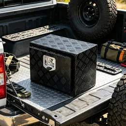 Product image of 18x12x14 Inch Diamond Plate Underbody Tool Box, Waterproof, T-Handle Latch