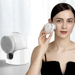 Rechargeable Vibrating Silicone Facial Cleansing Brush With Warm Function