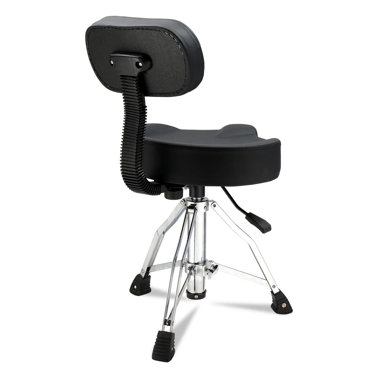 Main product image of Drum Throne with Backrest, Hydraulic Drum Stool Adjustable Height, Heavy Duty Hydraulic Drum Seat Saddle Design for Drummers Black