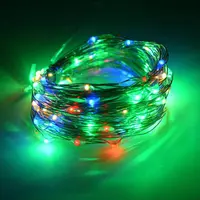 Product image of Solar Powered LED Copper Wire String Lights, 8 Functions