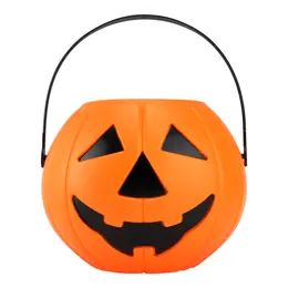 Pumpkin Candy Bucket Portable Plastic Pumpkin Bucket With Handle For Festival Party L