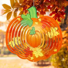 Product image of 12 Inch Fall Wind Spinner, 3D Pumpkin Maple Leaf Design