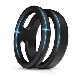 Product image of Silicone Dual Cock Ring, Soft Silicone, Waterproof
