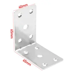 50PCS Angle Bracket Heavy Duty L Corner Braces Plates For Wood Steel 65x65x40mm