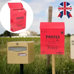 Post Box Large Letter Mail Box Steel Lockable Outdoor Wall Mounted With 2 Keys U