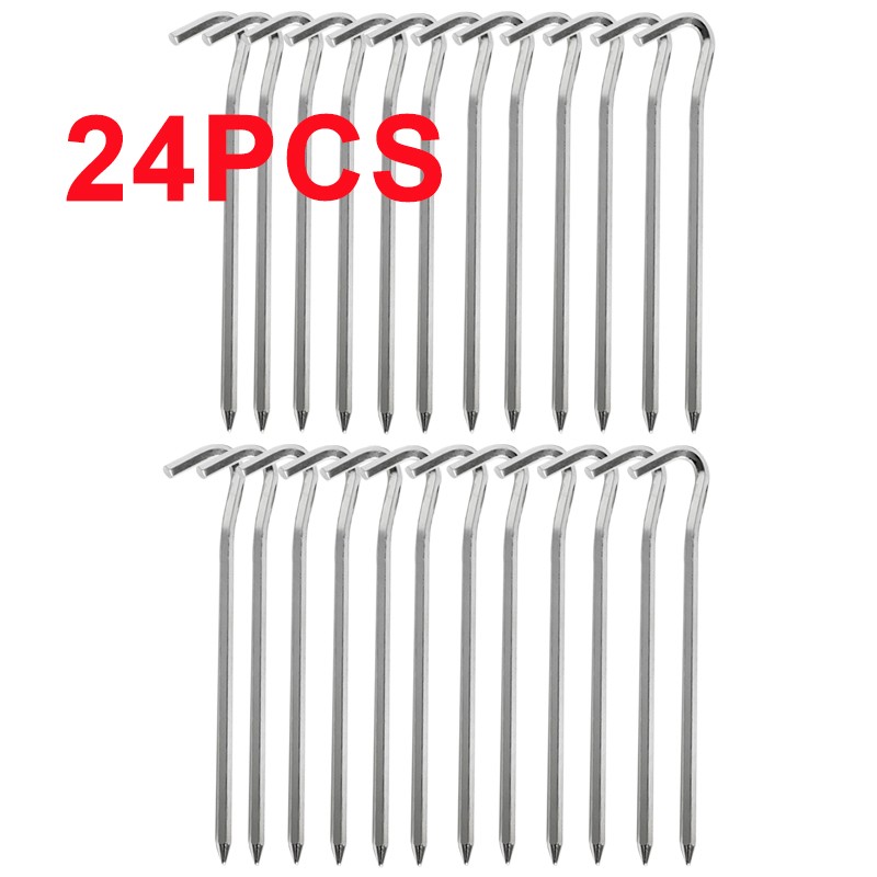 12 24Pcs 6mm X 180mm Tent Pegs Aluminum Metal Heavy Duty Stakes Outdoor Camping.