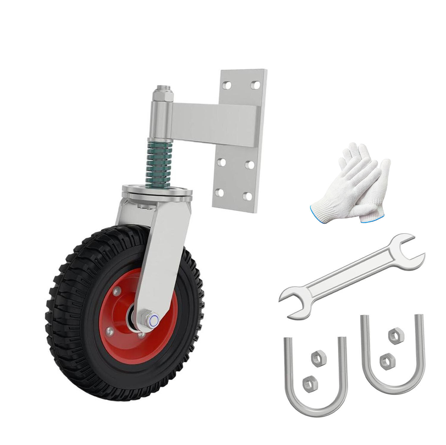 8 Inch Spring Loaded Gate Caster Heavy Duty Gate Wheel For Metal Gates Wooden Gates