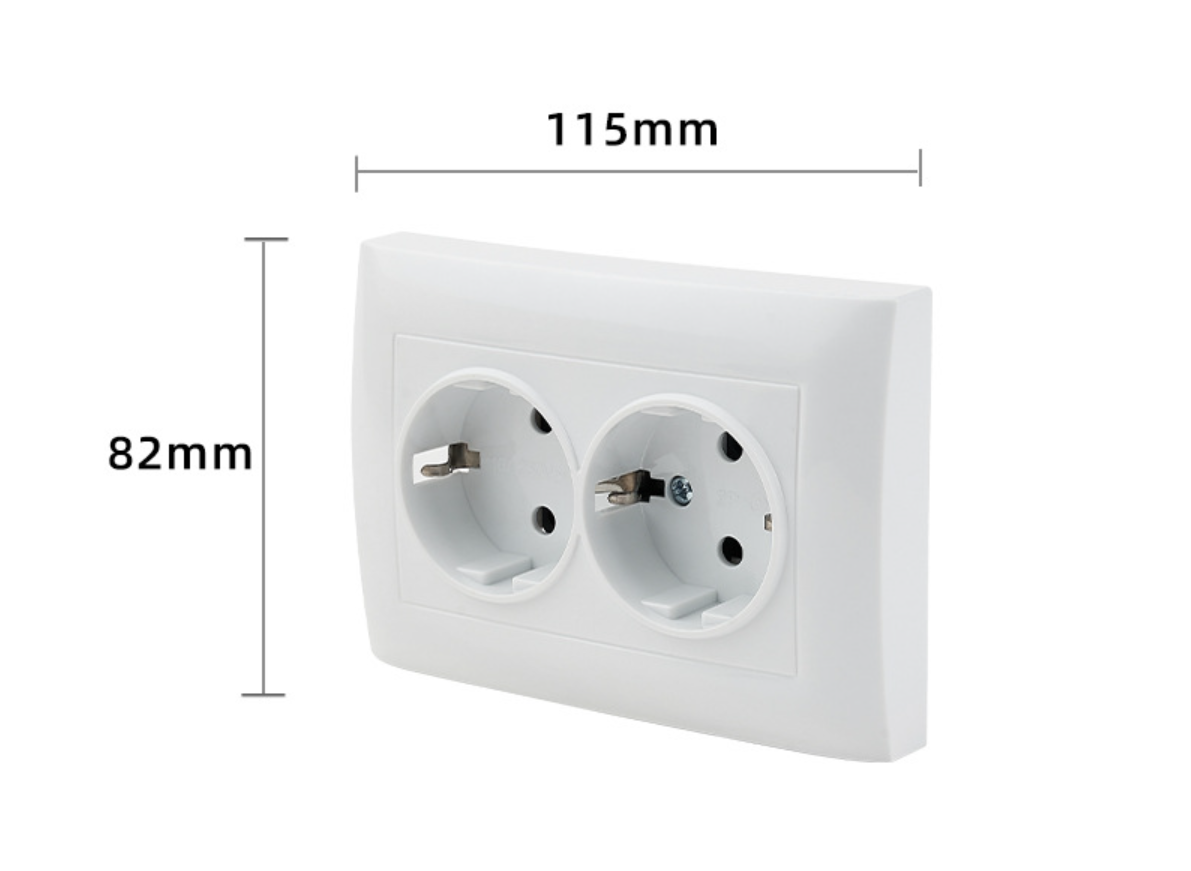 Main product image of 10A French Standard Surface Socket Switch, White Flame-Retardant