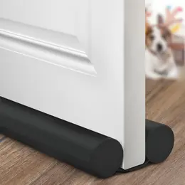 Product image of Door Draft Stopper and Sweep, Adjustable, 37 Inch, Black