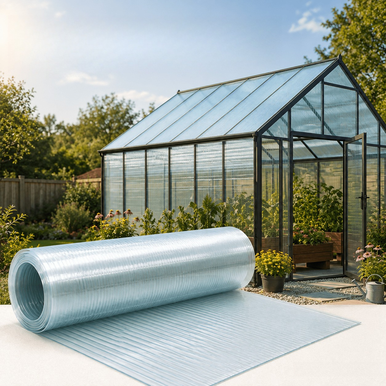 Main product image of 0.8mm Clear Polycarbonate Roofing Sheet Roll