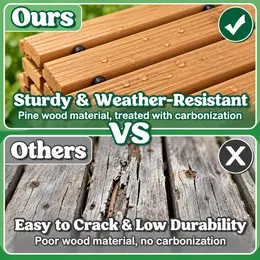 Product image of Portable Roll-Out Wooden Walkway Mat, 1.5 cm Thick