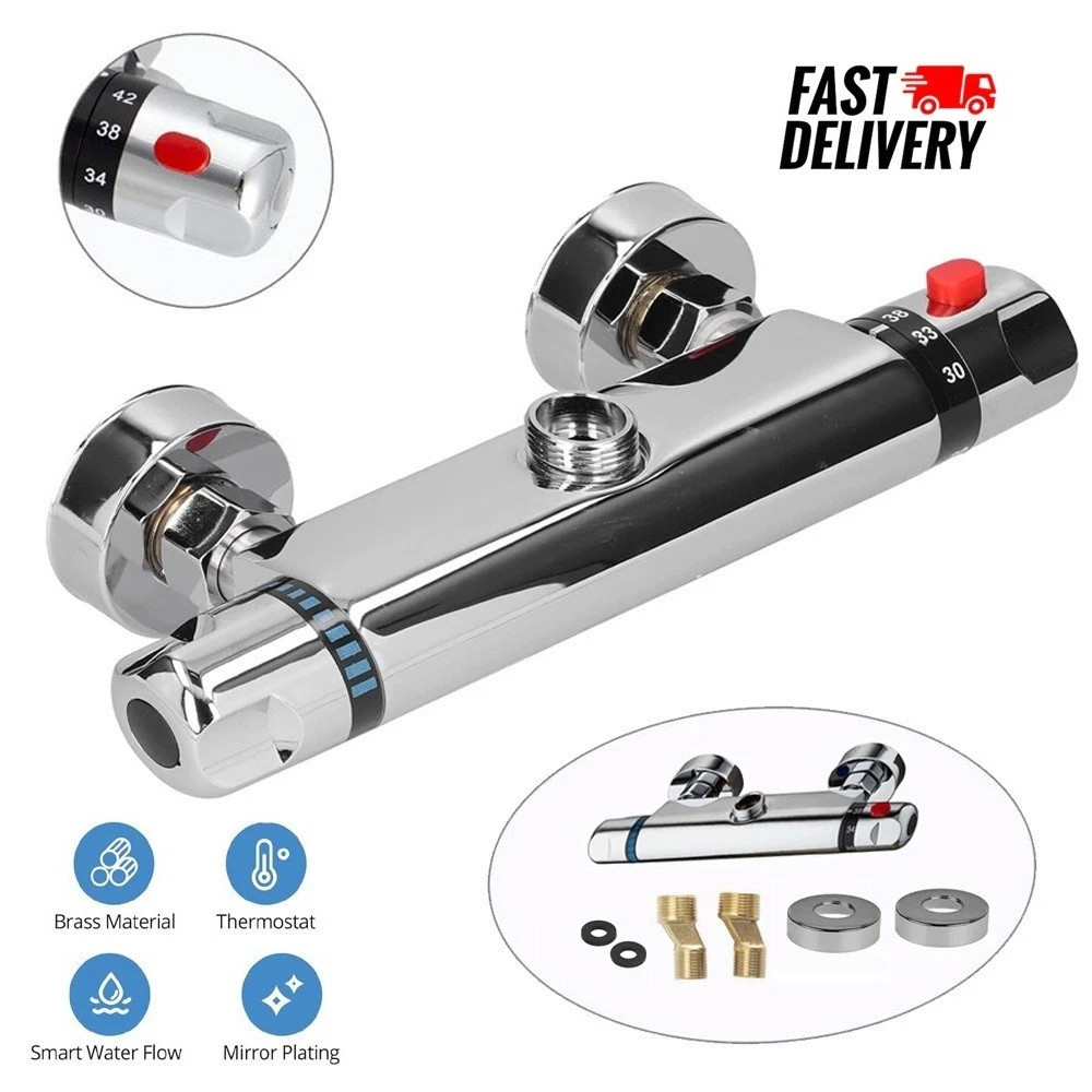 Main product image of Exposed Bar Thermostatic Shower Mixer Valve, Chrome, 1/2 inch Outlet