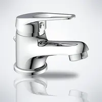 Product image of Single Lever Chrome Basin Faucet with Waste Drain Set, High Pressure