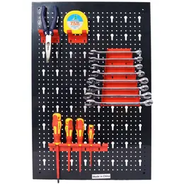 Product image of Metal Pegboard Wall Organizer, 4 ft, 3 Panels, Black