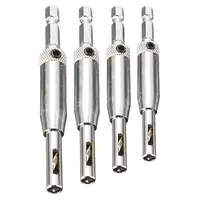 Product image of 4-Piece Self-Centering Hinge Drill Bit Set for Doors and Cabinets