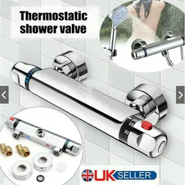 Bathroom Exposed Bar Thermostatic Shower Mixer Valve Tap Chrome 1 2 Outlet New