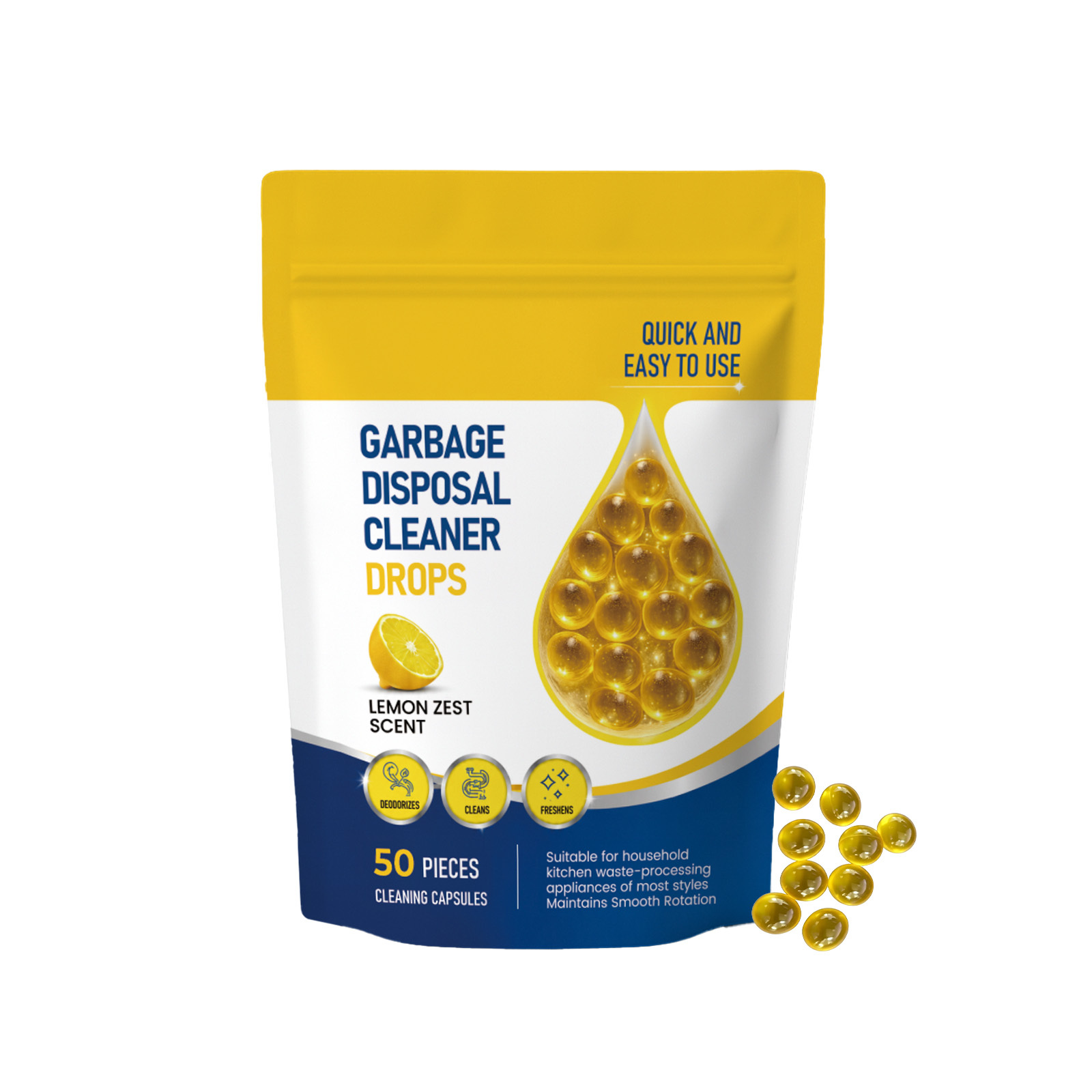 Main product image of Garbage Disposal Cleaner Drops, 50 Count, Sodium Carbonate