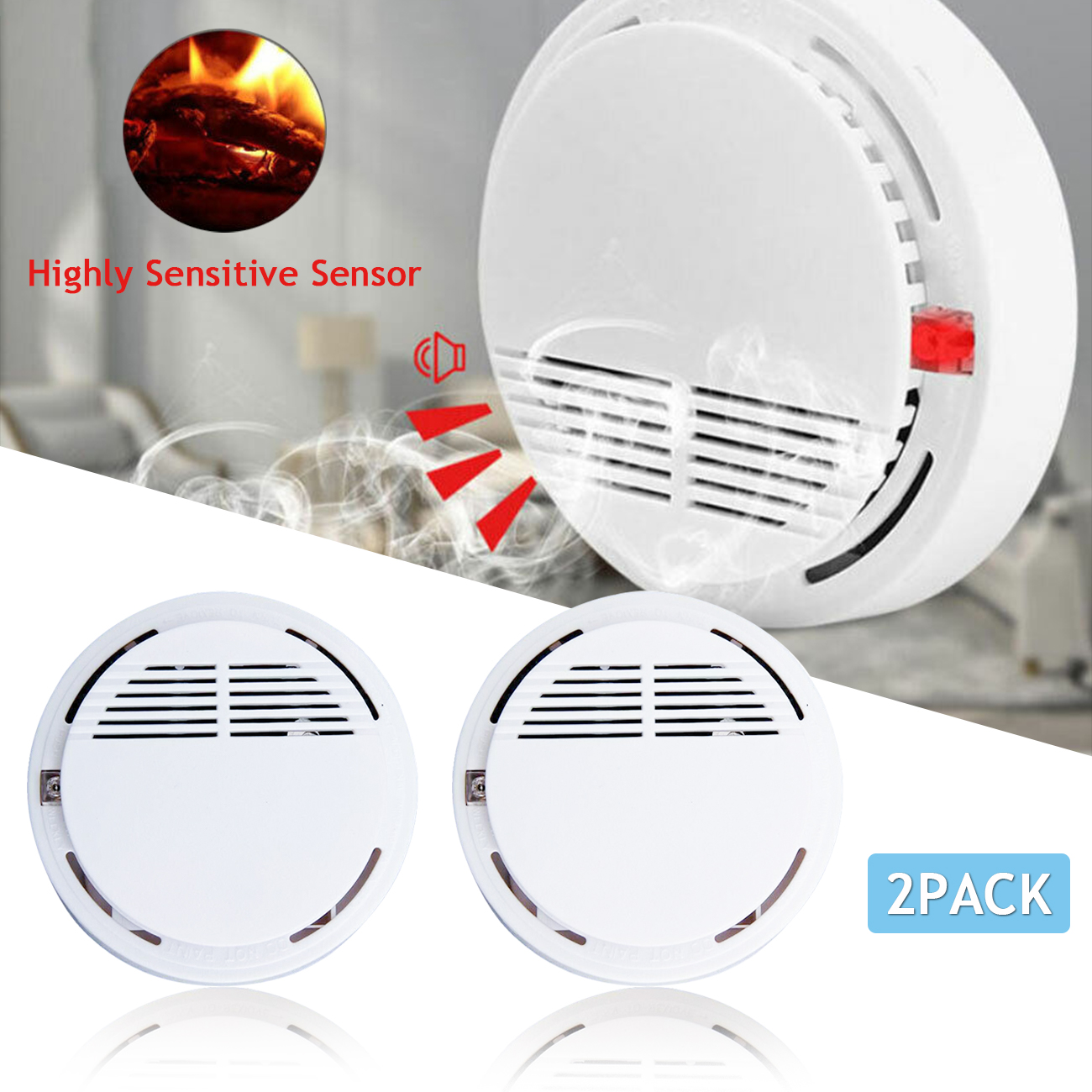 Main product image of Smoke Alarm with 9V Battery, Photoelectric Sensor