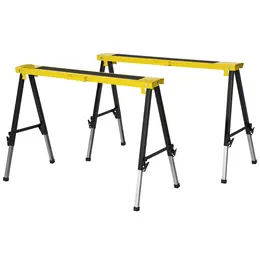 Product image of Folding Adjustable Metal Saw Horses, 2-Pack, 100kg Max Load