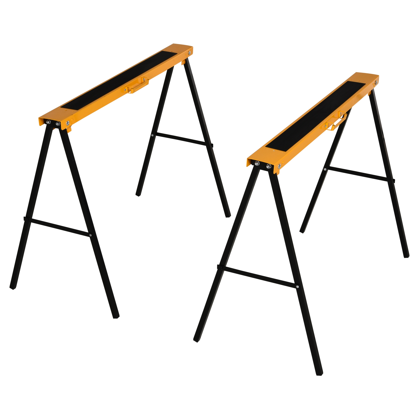 Main product image of 2-Pack Folding Metal Sawhorses with Non-Slip EVA Surface, 125kg Capacity
