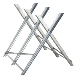 Product image of Portable Steel Adjustable Foldable Sawhorse, 100 kg Capacity, Silver
