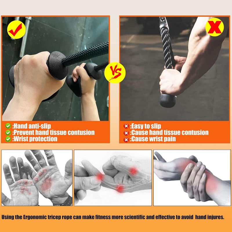 Main product image of Tricep Pull-Down Cable Attachment - Ergonomic Handle - For GYM Cable Machine UK