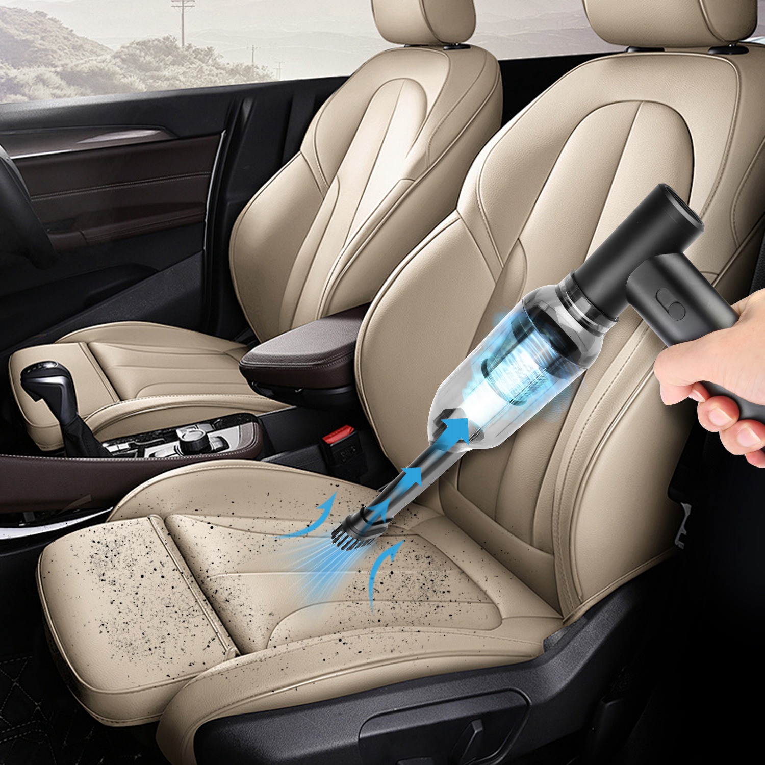Pro Type  Compressed Air Duster Brushless Motor 130000RPM Stepless Variable Speed 1WmAh Battery Cordless Dust Blower Vacuum Cleaner Portable Jet Dry Blower For PC Keyboard Car Home