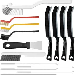 15-Piece Crevice Cleaning Brush Set - Hard Bristle Scrub Tool For Grout, Windows & Corners