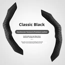 Product image of Hand-knitted steering wheel cover-black-2 pieces