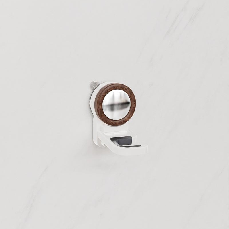 Suction cup mop hook-wood grain + electroplated silver-1 piece
