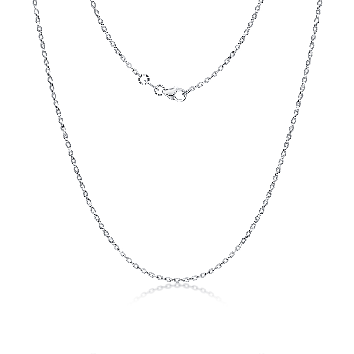 Main product image of S925 Sterling Silver O-Link Pendant Chain, 45cm, 1.5mm, Platinum Plated