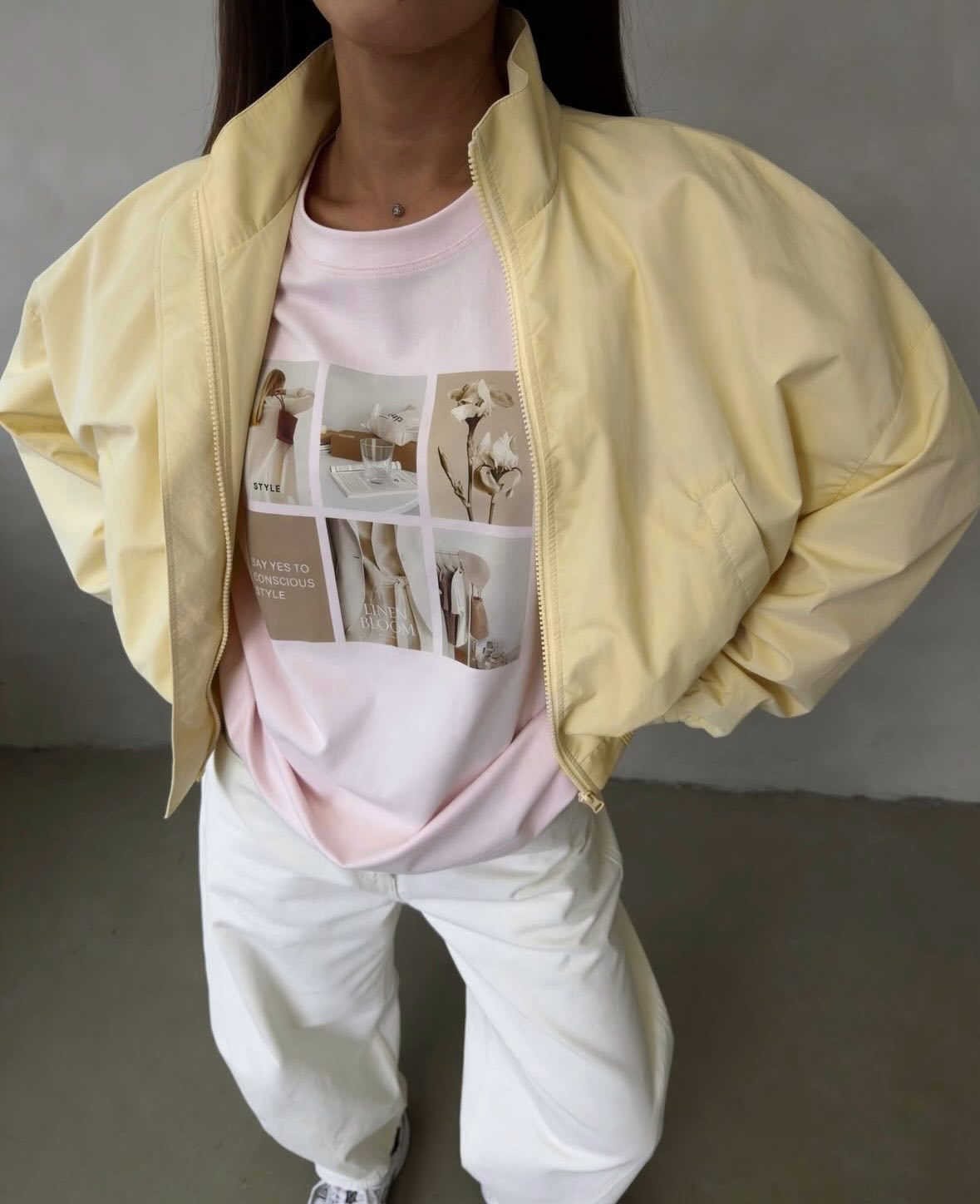 Stand Collar Zip Up Cropped Bomber Jacket