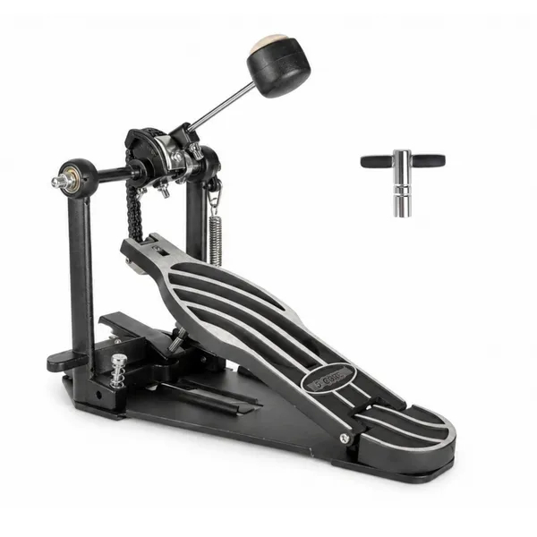 5 Core Bass Drum Pedal Mount Adjustable Felt Beater Head Single Chain Heavyduty Kick Drum Foot Pedal