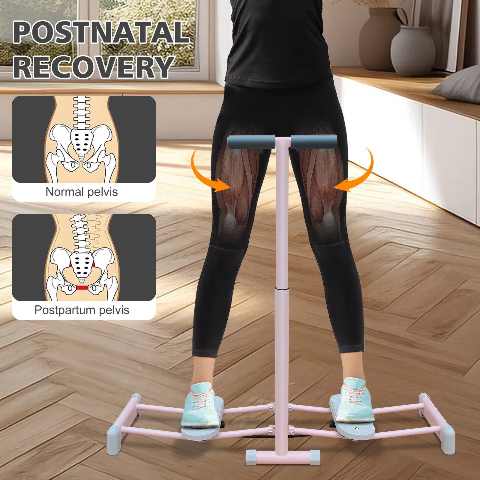 Main product image of Foldable Ski Trainer with 4-Level Adjustable Pedal Armrest, Pelvic Floor Muscle Trainer