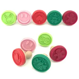 Product image of Silicone Biscuit Stamp With Wooden Handle