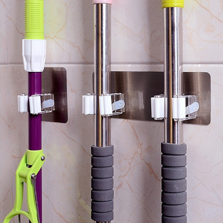 Colorful Multi-Purpose Hooks Wall Mounted Mop Organizer Holder RackBrush Broom Hanger Hook Kitchen Bathroom Strong Hooks