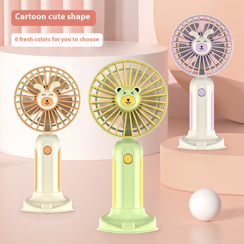 New Summer Cartoon Handheld Mini Usb Rechargeable Fan Desktop Stand