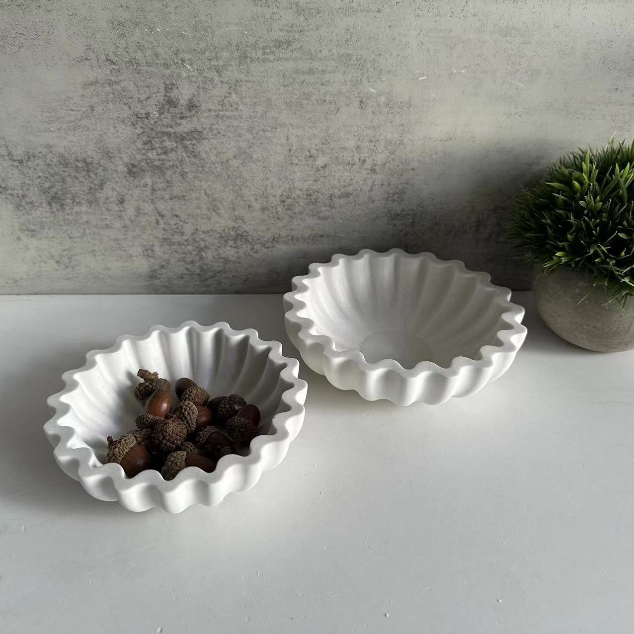 Irregular Round Candle Cup Storage Bowl Silicone Mold