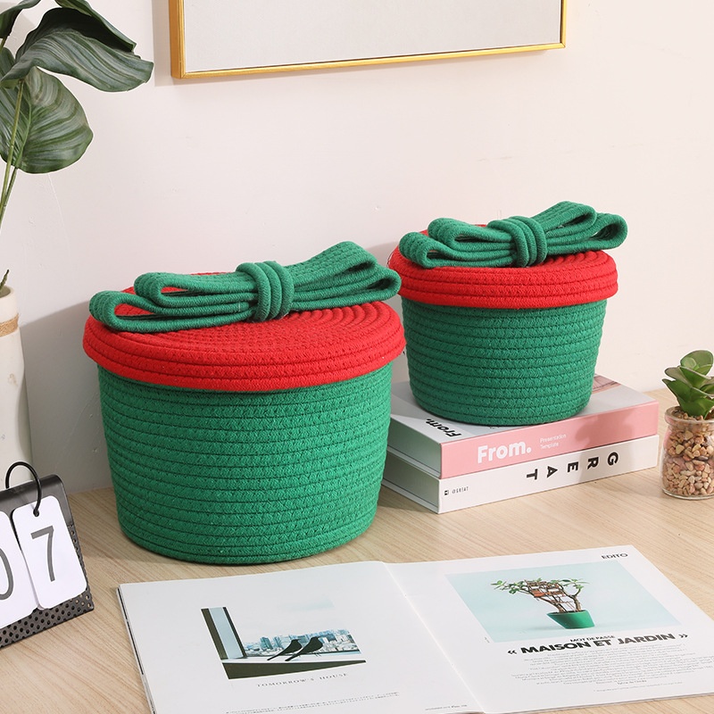 Hand-woven Desktop Storage Basket Sundries Storage Box