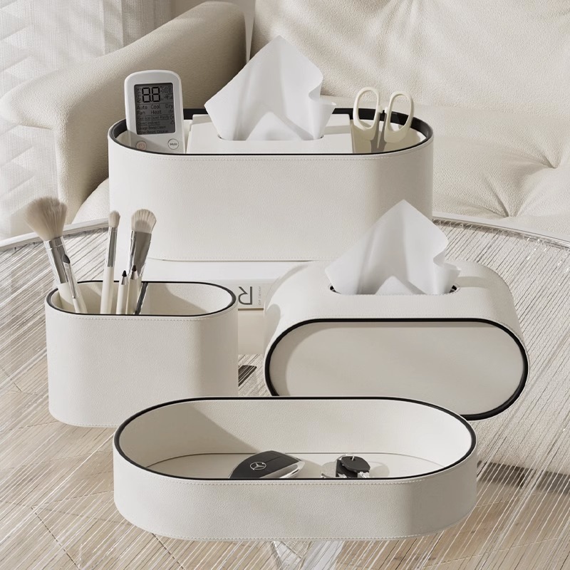 Simple Miscellaneous Desktop Leather Storage Box