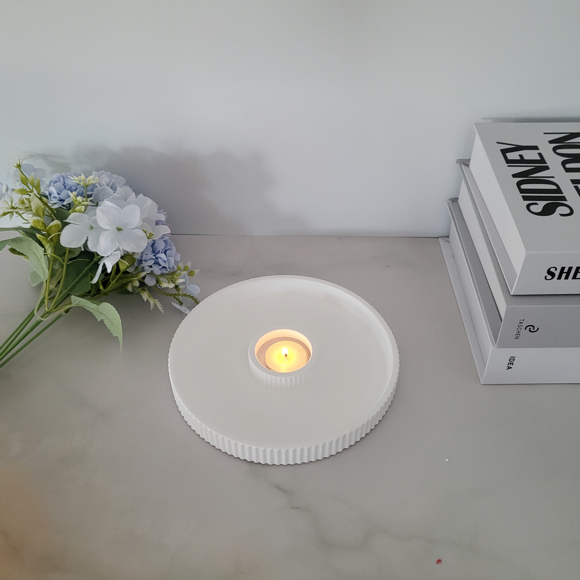 Tray Decoration Candlestick Plaster Silicone Mold
