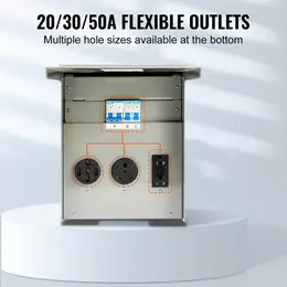 VEVOR Temporary Power Outlet Panel,RV Power Outlet Box With A  Receptacle Installed, NEMA 14-50R   NEMA TT-30R  15A GFCI For RV Camper Trailer Motorhome, Tested To UL Standards