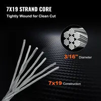 VEVOR  7x19 Stainless Steel Cable Reel 500FT Stainless Steel Cable T304 Wire Rope Winch Cable Replacement