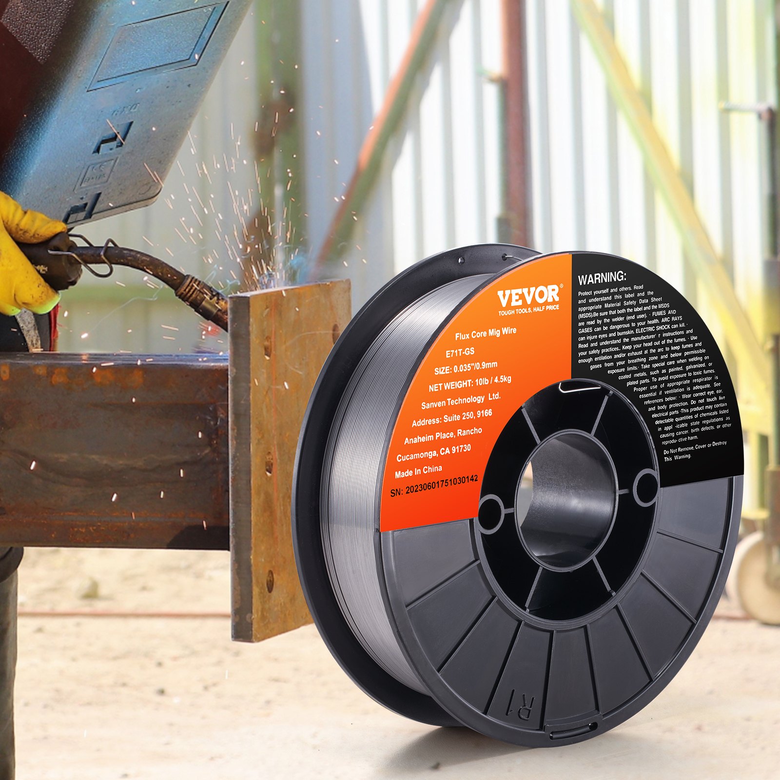 Main product image of VEVOR Flux Core MIG Welding Wire E71T-GS 10LB Gasless Mild Steel MIG Wire