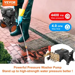 VEVOR Pressure Washer Pump, Horizontal Triplex, 4400 PSI, 4 GPM
