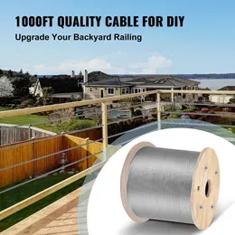 VEVOR T316 Stainless Steel Wire Rope, 1x19 Strand, 2100 Lbs Breaking Strength