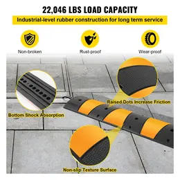 VEVOR Rubber Speed Bump, 2-Pack, 6 ft. (72.4 x 12 x 2.4 in.)
